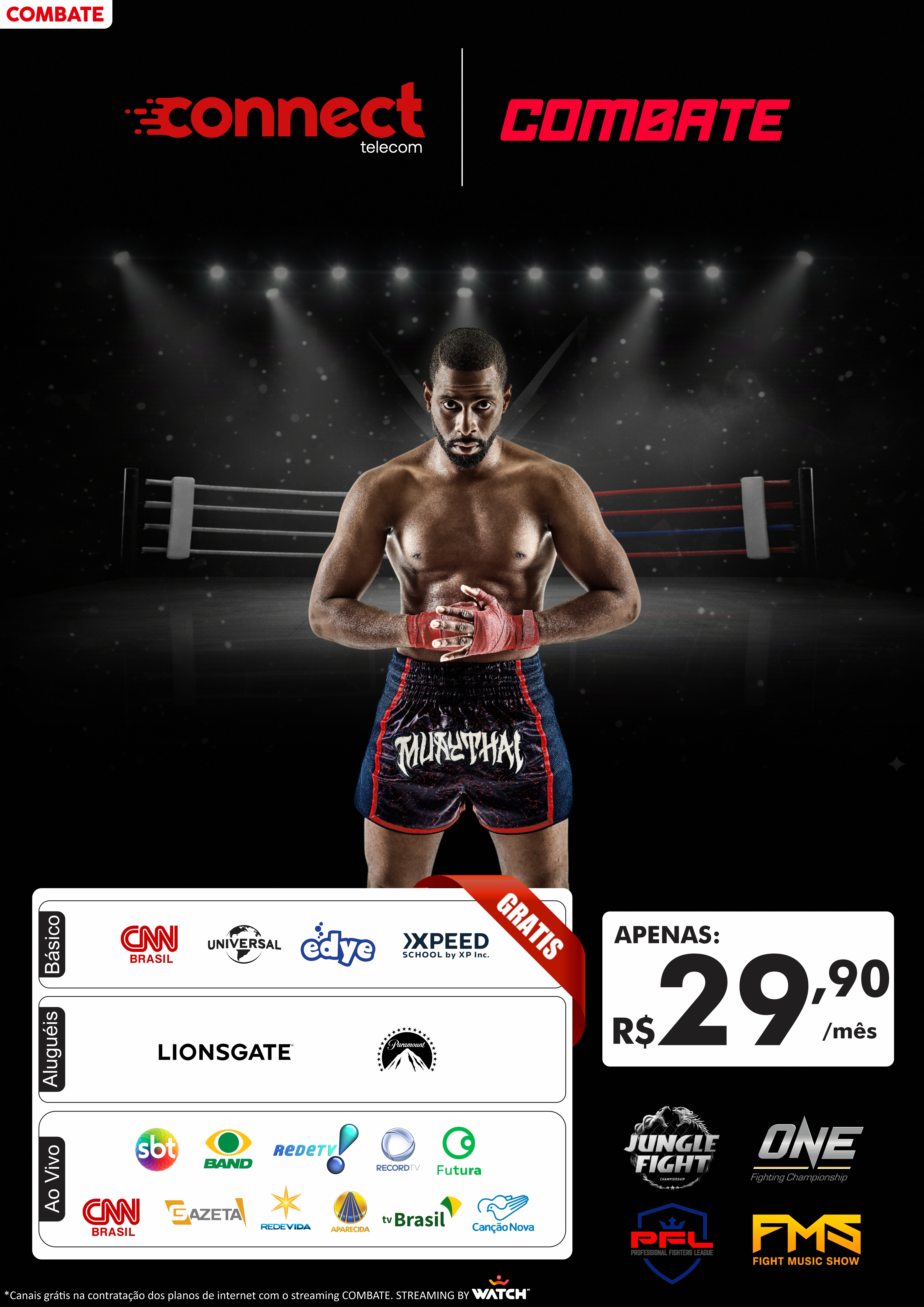 Banner do streaming Combate